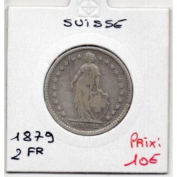 Suisse 2 francs 1879 TTB, KM 21 pièce de monnaie
