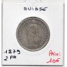 Suisse 2 francs 1879 TTB, KM 21 pièce de monnaie