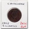 Catalogne Barcelone 3 Quartos 1838 TB+, KM 126 pièce de monnaie