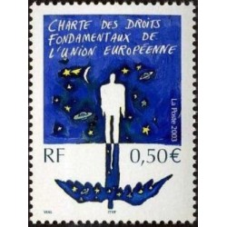 Timbre France Yvert No 3555 Charte des droits de l'union européenne