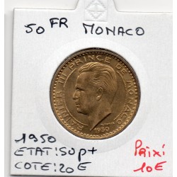 Monaco Rainier III 50 francs 1950 TTB+, Gad 141 pièce de monnaie