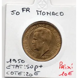 Monaco Rainier III 50 francs 1950 Sup+, Gad 141 pièce de monnaie