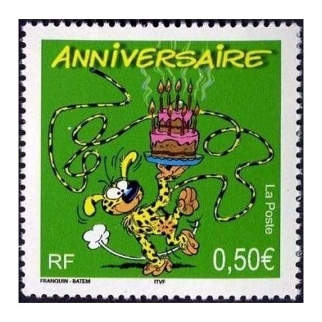 Timbre France Yvert No 3569 Anniversaire, le marsupilami