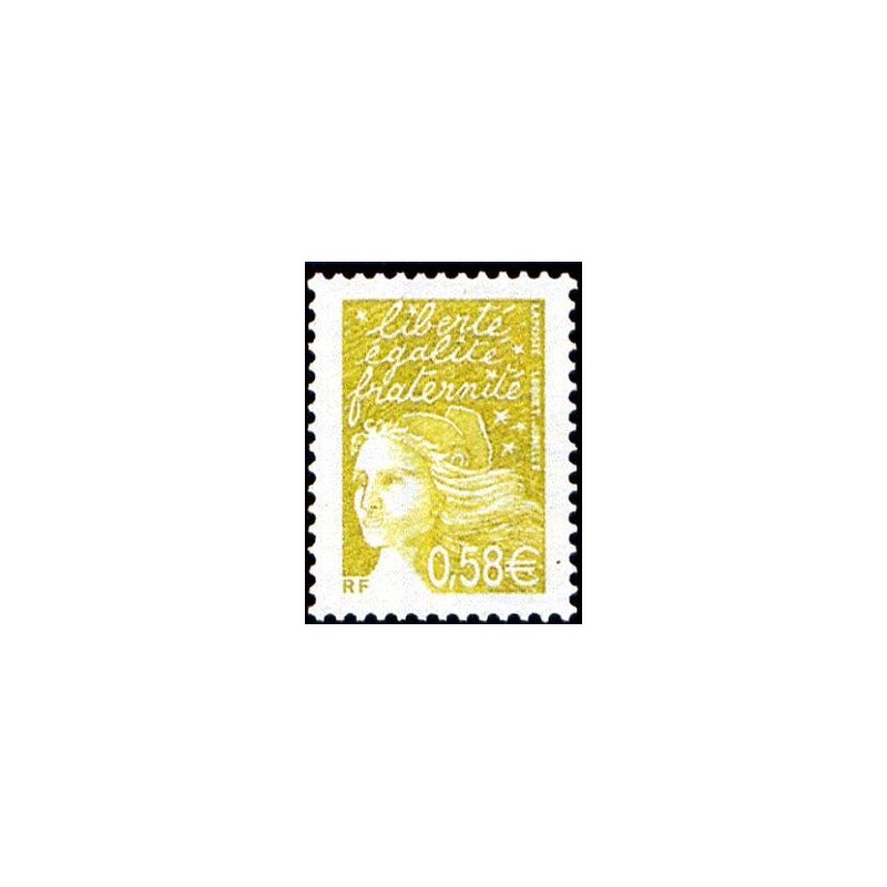 Timbre France Yvert No 3570 Marianne de Luquet 0.58€ jaune olive