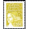 Timbre France Yvert No 3570 Marianne de Luquet 0.58€ jaune olive