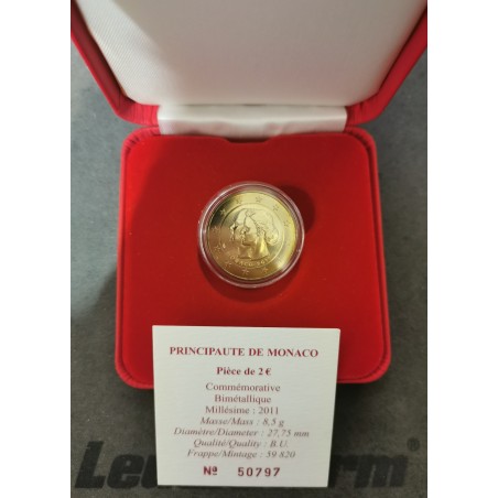 2 euros BU commémorative Monaco 2011 Mariage Prince Albert et Charlene  piece de monnaie €