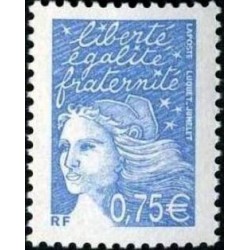 Timbre France Yvert No 3572 Marianne de Luquet 0.75€ bleu ciel