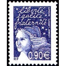 Timbre France Yvert No 3573 Marianne de Luquet 0.90€ bleu foncé