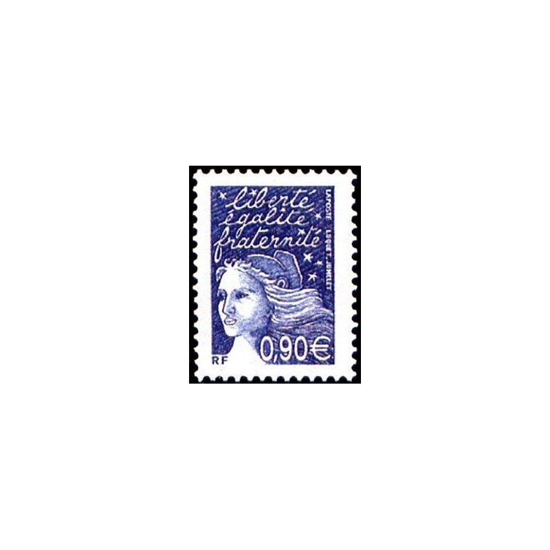 Timbre France Yvert No 3573 Marianne de Luquet 0.90€ bleu foncé