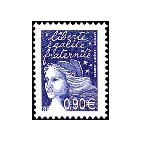 Timbre France Yvert No 3573 Marianne de Luquet 0.90€ bleu foncé