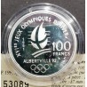 100 franc argent BE 1991 Jo Albertville Ski de fond pièces de monnaies de Paris