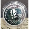 100 franc argent BE 1991 Jo Albertville Saut a Ski pièces de monnaies de Paris
