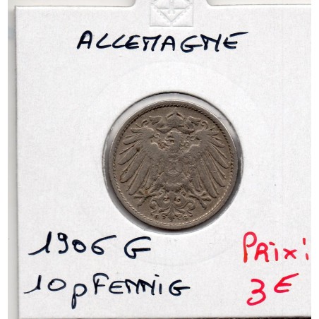 Allemagne 10 pfennig 1906 G, TTB KM 12 pièce de monnaie