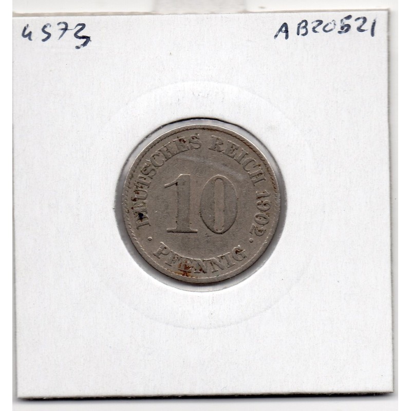 Allemagne 10 pfennig 1902 J, TTB KM 12 pièce de monnaie Allemagne 10 pfennig 1902 J, TTB KM 12 pièce de monnaie