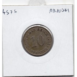 Allemagne 10 pfennig 1903 J, TTB KM 12 pièce de monnaie