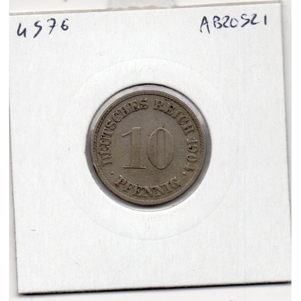 Allemagne 10 pfennig 1904 G, TTB KM 12 pièce de monnaie