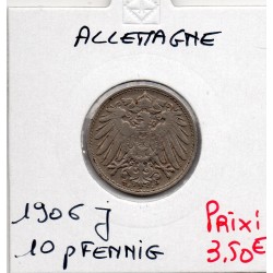 Allemagne 10 pfennig 1906 J, Sup- KM 12 pièce de monnaie
