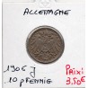 Allemagne 10 pfennig 1906 J, Sup- KM 12 pièce de monnaie