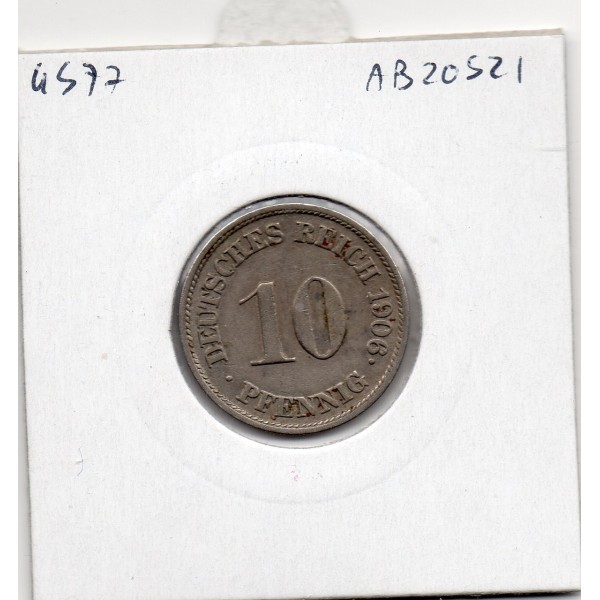 Allemagne 10 pfennig 1906 J, Sup- KM 12 pièce de monnaie