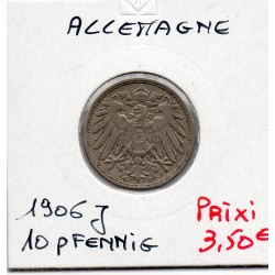 Allemagne 10 pfennig 1906 G, TTB+ KM 12 pièce de monnaie