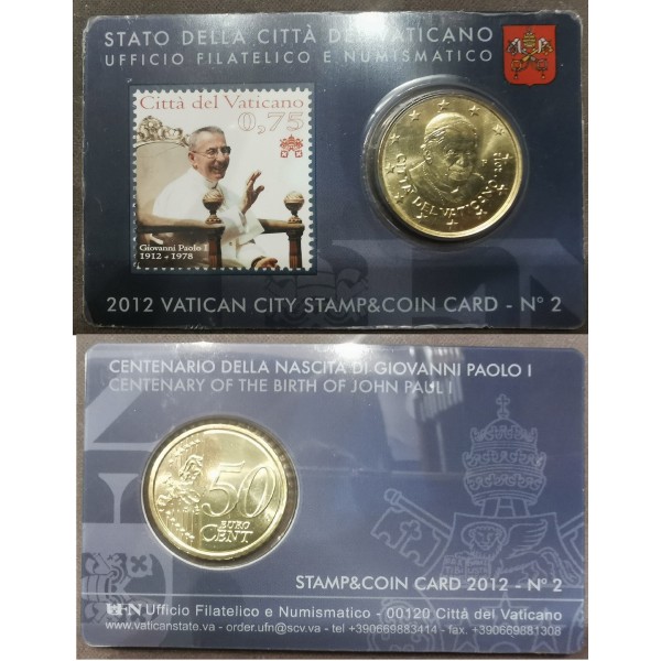 coincard n°2 Pièce 50 centimes d'euro 2012 Benoit XVI