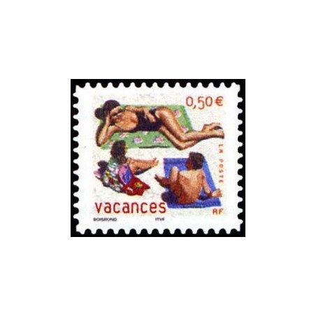 Timbre France Yvert No 3578 Vacances adhésif issu de carnet