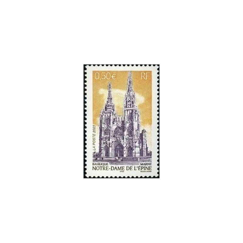 Timbre France Yvert No 3579 Basilique notre dame de l'épine dans la Marne