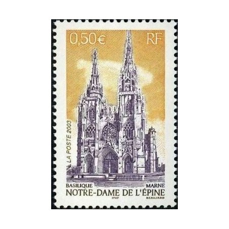 Timbre France Yvert No 3579 Basilique notre dame de l'épine dans la Marne