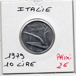 Italie 10 Lire 1979 FDC,  KM 93 pièce de monnaie