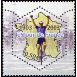 Timbre France Yvert No 3583 Centenaire du tour de France cycliste, issu du bloc