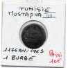 Tunisie 1 burbe 1176 AH - 1763 TB, KM 52.2 pièce de monnaie