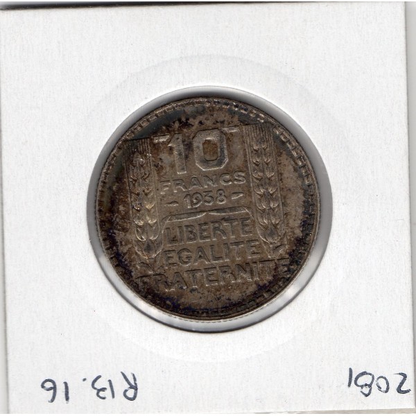 10 francs Turin Argent 1938 Sup, France pièce de monnaie