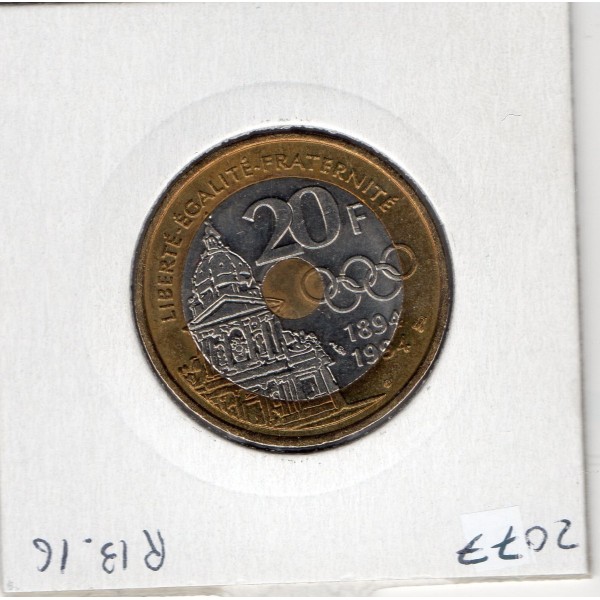 20 francs Coubertin 1994 FDC, France pièce de monnaie