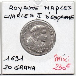 Italie Naples 20 Grana 1691 Sup- , KM 117 pièce de monnaie