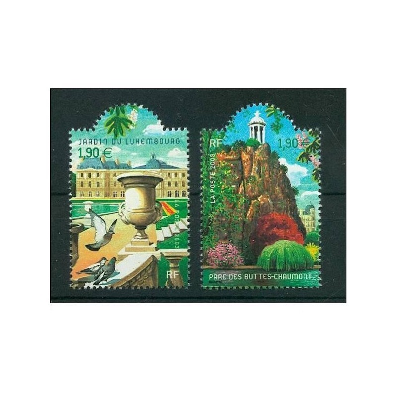 Timbre France Yvert No 3606-3607 jardins de France