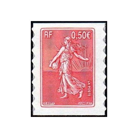 Timbre France Yvert No 3619 Semeuse de Roty autoadhésive issue de carnet