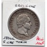 Italie Sardaigne 5 lire 1830 L Turin TTB+, KM 116 pièce de monnaie