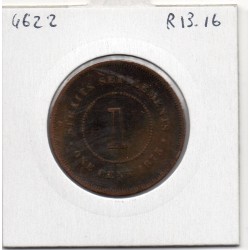 Etablissement des Détroits 1 cent 1875 TB+, KM 9 pièce de monnaie