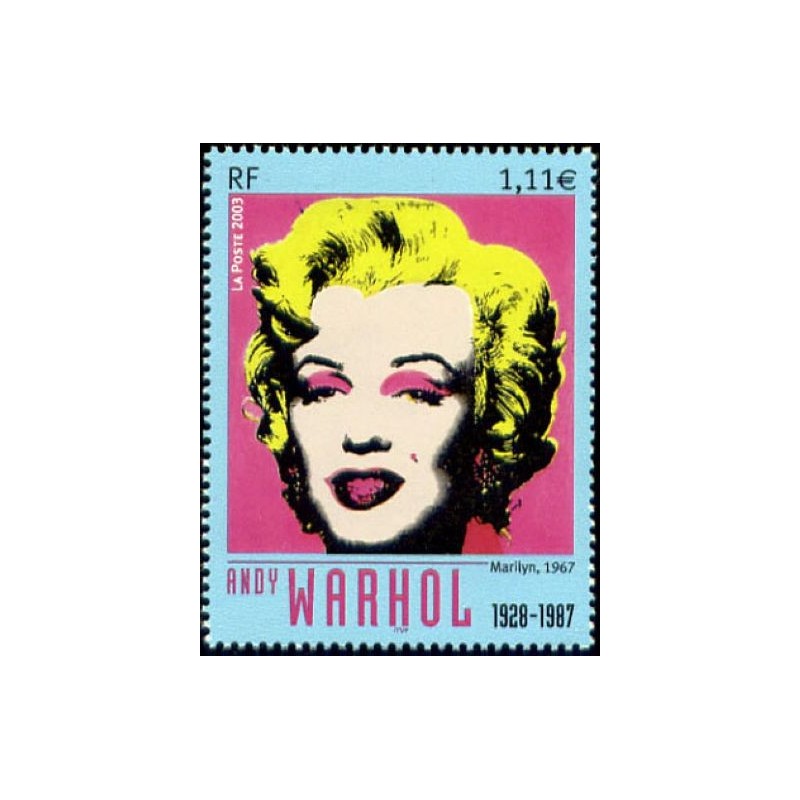 Timbre France Yvert No 3628 Marilyn d'Andy Warhol