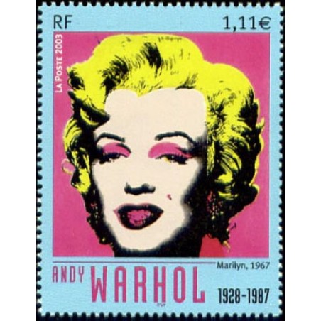 Timbre France Yvert No 3628 Marilyn d'Andy Warhol