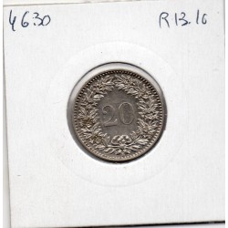 Suisse 20 rappen 1884 Sup+, KM 29 pièce de monnaie