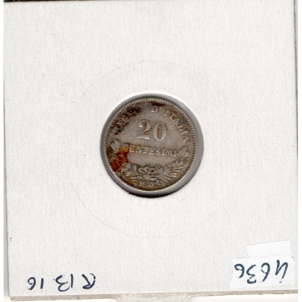 Italie 20 centesimi 1863 M BN TTB,  KM 13.1 pièce de monnaie