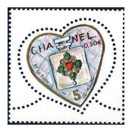Timbre France Yvert No 3632 Coeur st Valentin Chanel Karl Lagerfeld 0.50€