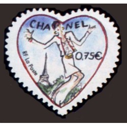 Timbre France Yvert No 3632B-3633B Coeurs Autoadhésifs st Valentin Chanel Karl Lagerfeld
