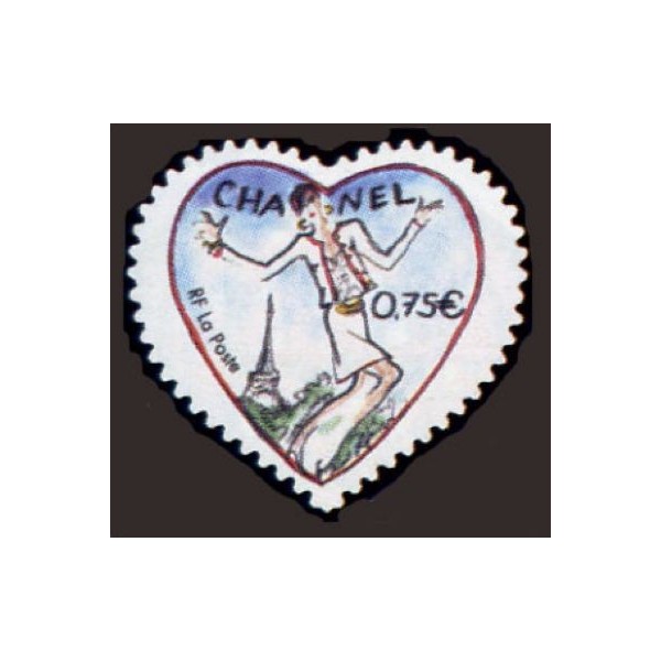 Timbre France Yvert No 3632B-3633B Coeurs Autoadhésifs st Valentin Chanel Karl Lagerfeld