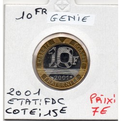 10 francs Génie bastille 2001 FDC, France pièce de monnaie