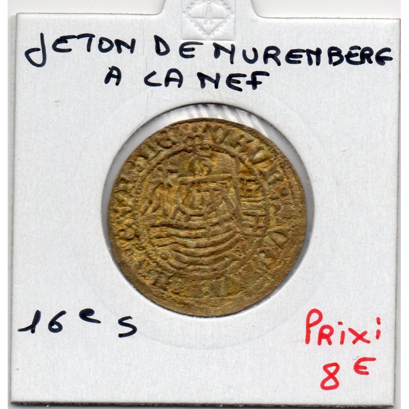 Jeton de nuremberg de compte à la nef laiton, 16eme siecle