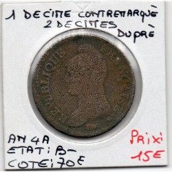 1 decime Dupré An 4 A paris contremarqué UN B-, France pièce de monnaie