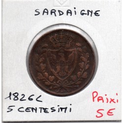 Italie Sardaigne 5 centesimi 1826 L TB+, KM 127 pièce de monnaie