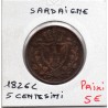 Italie Sardaigne 5 centesimi 1826 L TB+, KM 127 pièce de monnaie